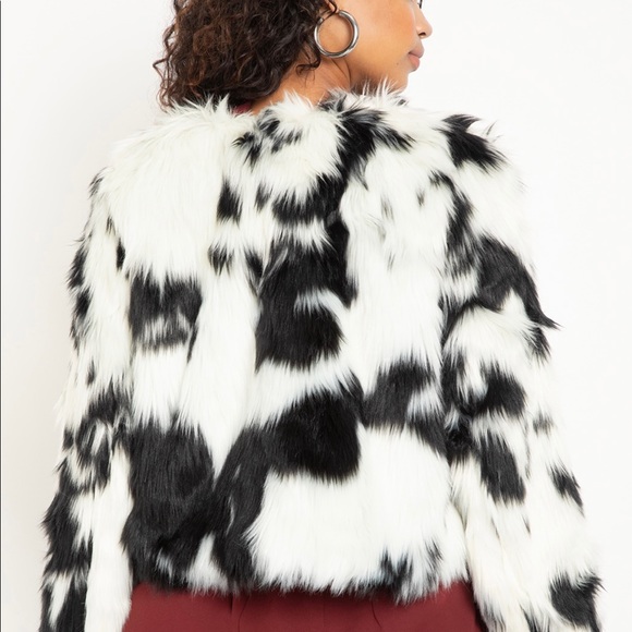 Eloquii Cropped Faux Fur Jacket NWT Size 22-24 - Picture 2 of 5